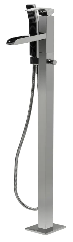 ALFI brand Brass, AB2843-PC Polished Chrome Single Hole Floor Mounted Waterfall Tub Filler