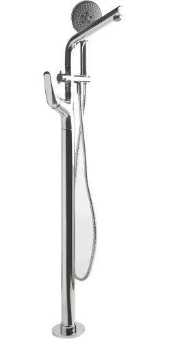 ALFI brand Brass, AB2758-PC Polished Chrome Floor Mounted Tub Filler + Mixer /w additional Hand Held Shower Head