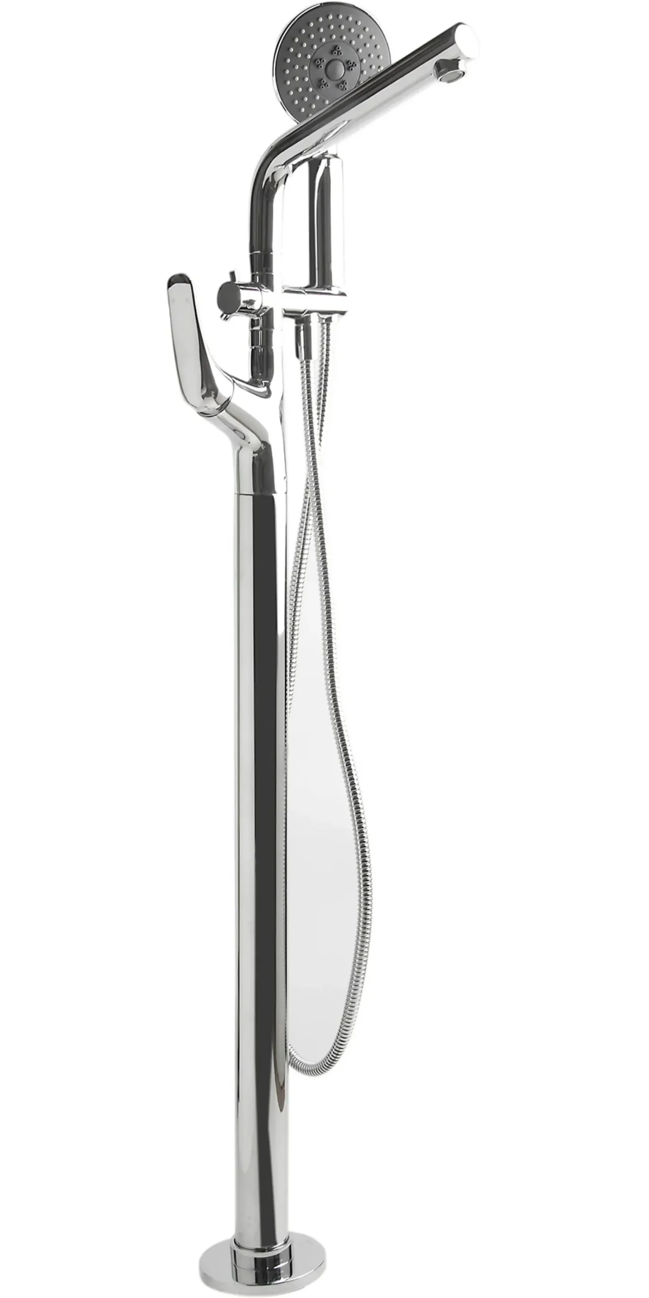 ALFI brand Brass, AB2758-PC Polished Chrome Floor Mounted Tub Filler + Mixer /w additional Hand Held Shower Head