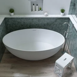 ALFI brand Brass, AB2534-PC Polished Chrome Single Lever Floor Mounted Tub Filler Mixer w Hand Held Shower Head