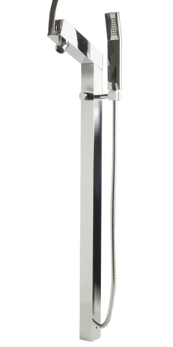 ALFI brand Brass, AB2728-PC Polished Chrome Floor Mounted Tub Filler + Mixer /w additional Hand Held Shower Head