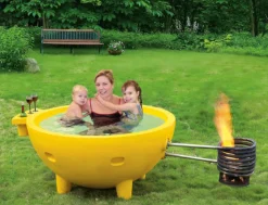 ALFI brand Circle Bathtub, Dark Blue, FireHotTub-DB