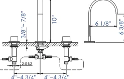 ALFI Brushed Nickel Gooseneck Widespread Bathroom Faucet, AB1336-BN