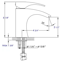 ALFI Brushed Nickel Single Lever Bathroom Faucet, AB1586-BN