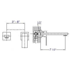 ALFI Brushed Nickel Single Lever Wallmount Bathroom Faucet, AB1468-BN