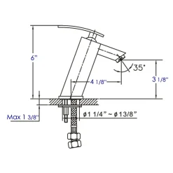 ALFI Brushed Nickel Single Lever Bathroom Faucet, AB1628-BN