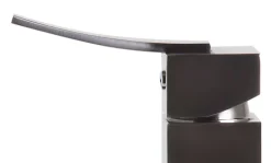 ALFI Brushed Nickel Square Body Curved Spout Single Lever Bathroom Faucet, AB1258-BN