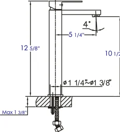 ALFI Brushed Nickel Tall Square Single Lever Bathroom Faucet, AB1129-BN