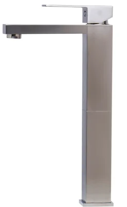 ALFI Brushed Nickel Tall Square Single Lever Bathroom Faucet, AB1129-BN