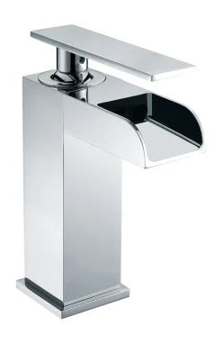 ALFI Polished Chrome Single Hole Waterfall Bathroom Faucet, AB1598-PC