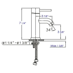 ALFI Polished Chrome Single Lever Bathroom Faucet, AB1433-PC