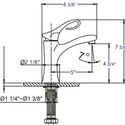ALFI Polished Chrome Single Lever Bathroom Faucet, AB1295-PC