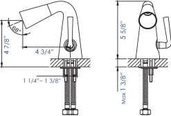ALFI Polished Chrome Single Hole Cone Waterfall Bathroom Faucet, AB1788-PC