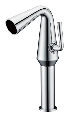 ALFI Polished Chrome Single Hole Tall Cone Waterfall Bathroom Faucet, AB1792-PC