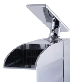 ALFI Polished Chrome Single Hole Tall Waterfall Bathroom Faucet, AB1597-PC