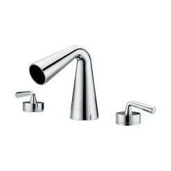 ALFI Polished Chrome Widespread Cone Waterfall Bathroom Faucet, AB1790-PC