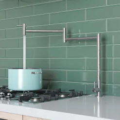 ALFI Polished Stainless Steel Retractable Pot Filler Faucet, AB5018-PSS