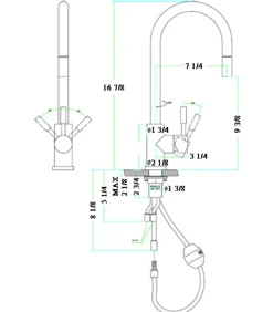 ALFI Solid Brushed Stainless Steel Single Hole Pull Down Kitchen Faucet, AB2028-BSS