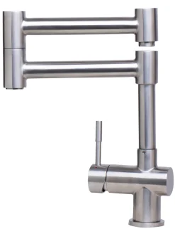 ALFI Solid Brushed Stainless Steel Retractable Single Hole Kitchen Faucet, AB2038-BSS