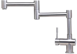 ALFI Solid Brushed Stainless Steel Retractable Single Hole Kitchen Faucet, AB2038-BSS
