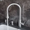 ALFI Solid Brushed Stainless Steel Pull Down Single Hole Kitchen Faucet, AB2034-BSS