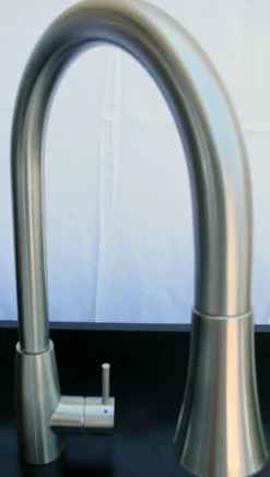 ALFI Solid Brushed Stainless Steel Pull Down Single Hole Kitchen Faucet, AB2034-BSS