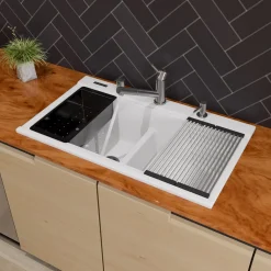 ALFI Solid Brushed Stainless Steel Pull Out Single Hole Kitchen Faucet, AB2025-BSS