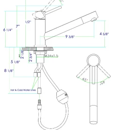 ALFI Solid Brushed Stainless Steel Pull Out Single Hole Kitchen Faucet, AB2025-BSS