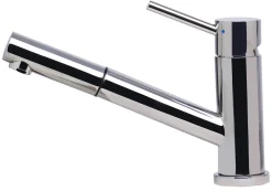 ALFI Solid Polished Stainless Steel Pull Out Single Hole Kitchen Faucet, AB2025-PSS