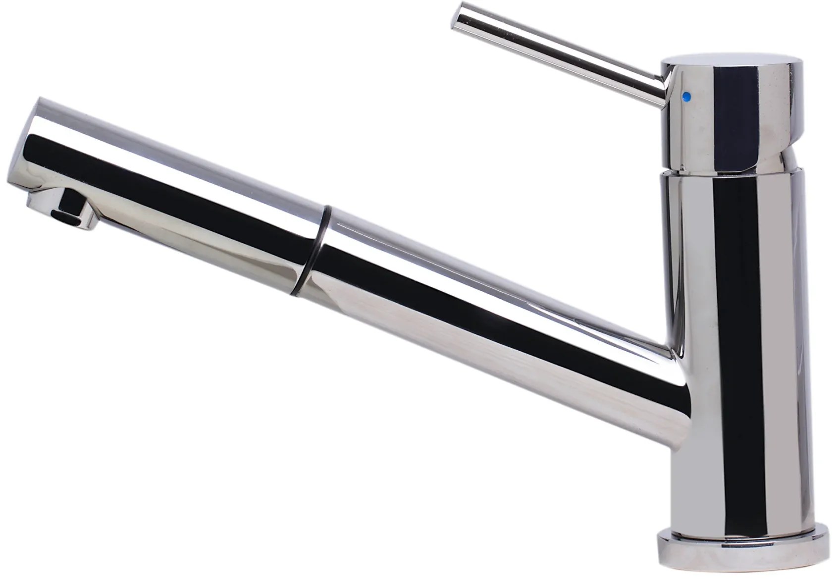 ALFI Solid Polished Stainless Steel Pull Out Single Hole Kitchen Faucet, AB2025-PSS