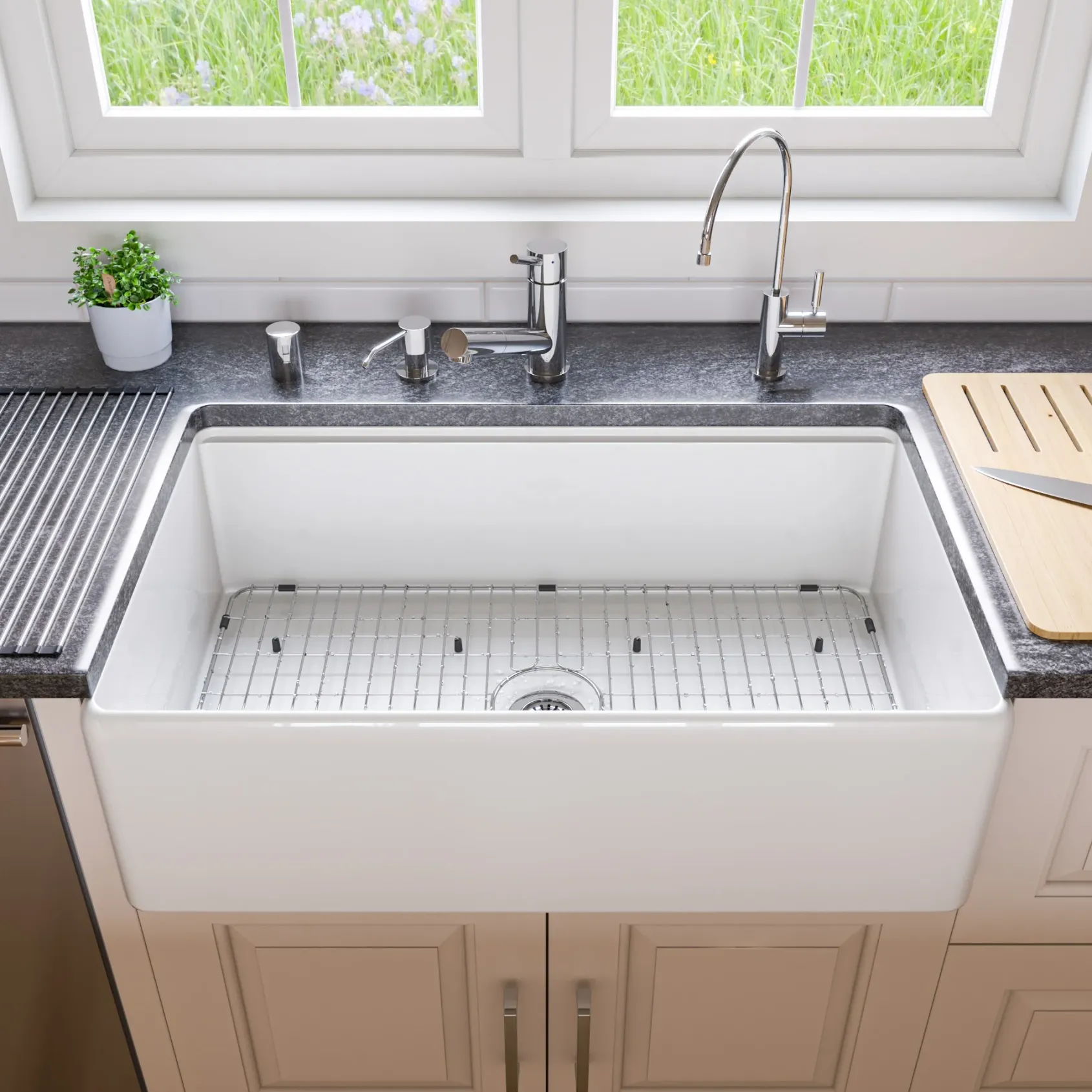 ALFI Solid Polished Stainless Steel Pull Out Single Hole Kitchen Faucet, AB2025-PSS