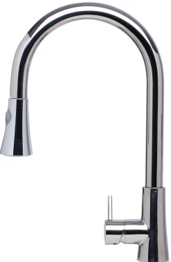 ALFI Solid Polished Stainless Steel Pull Down Single Hole Kitchen Faucet, AB2034-PSS