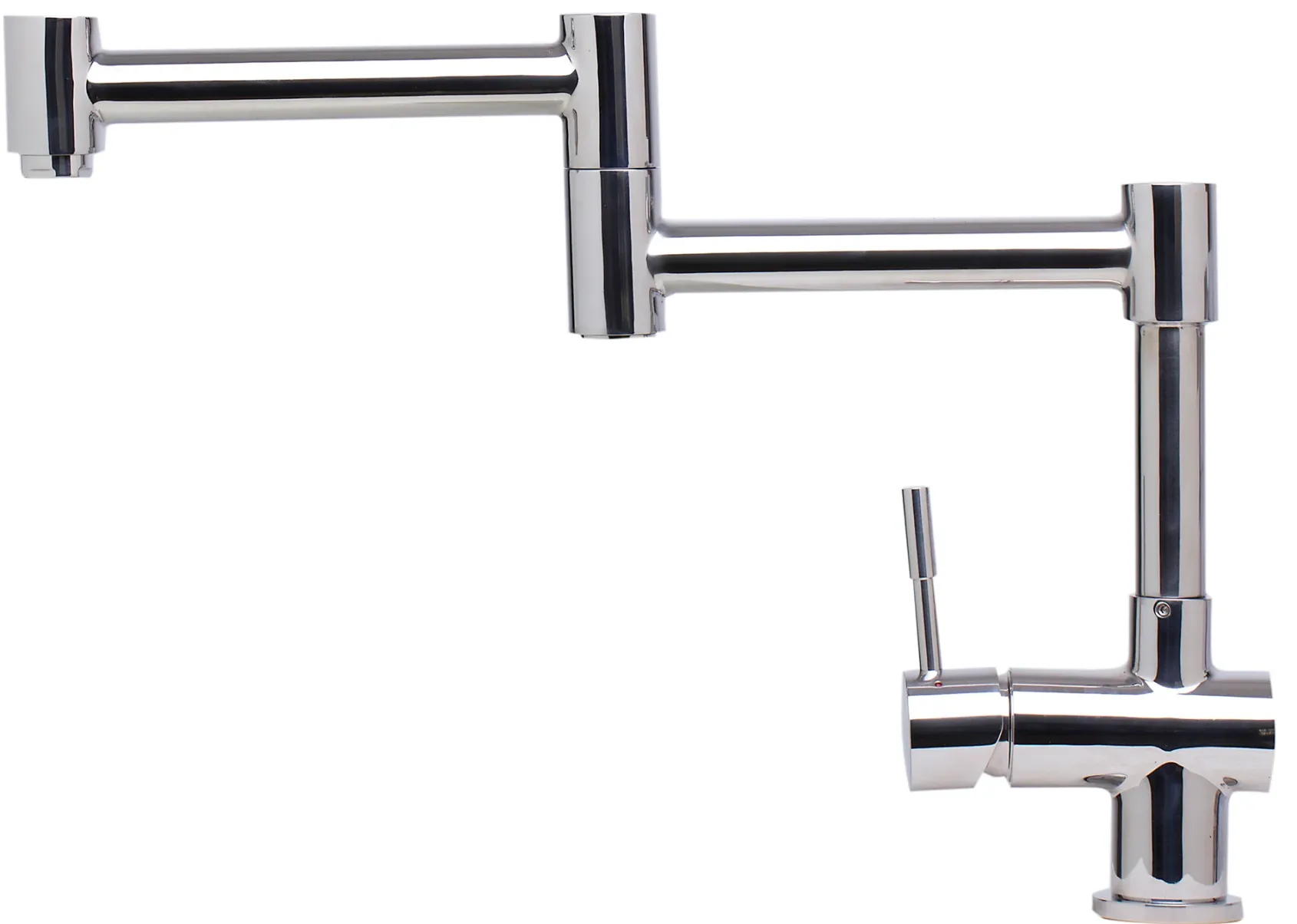 ALFI Solid Polished Stainless Steel Retractable Single Hole Kitchen Faucet, AB2038-PSS