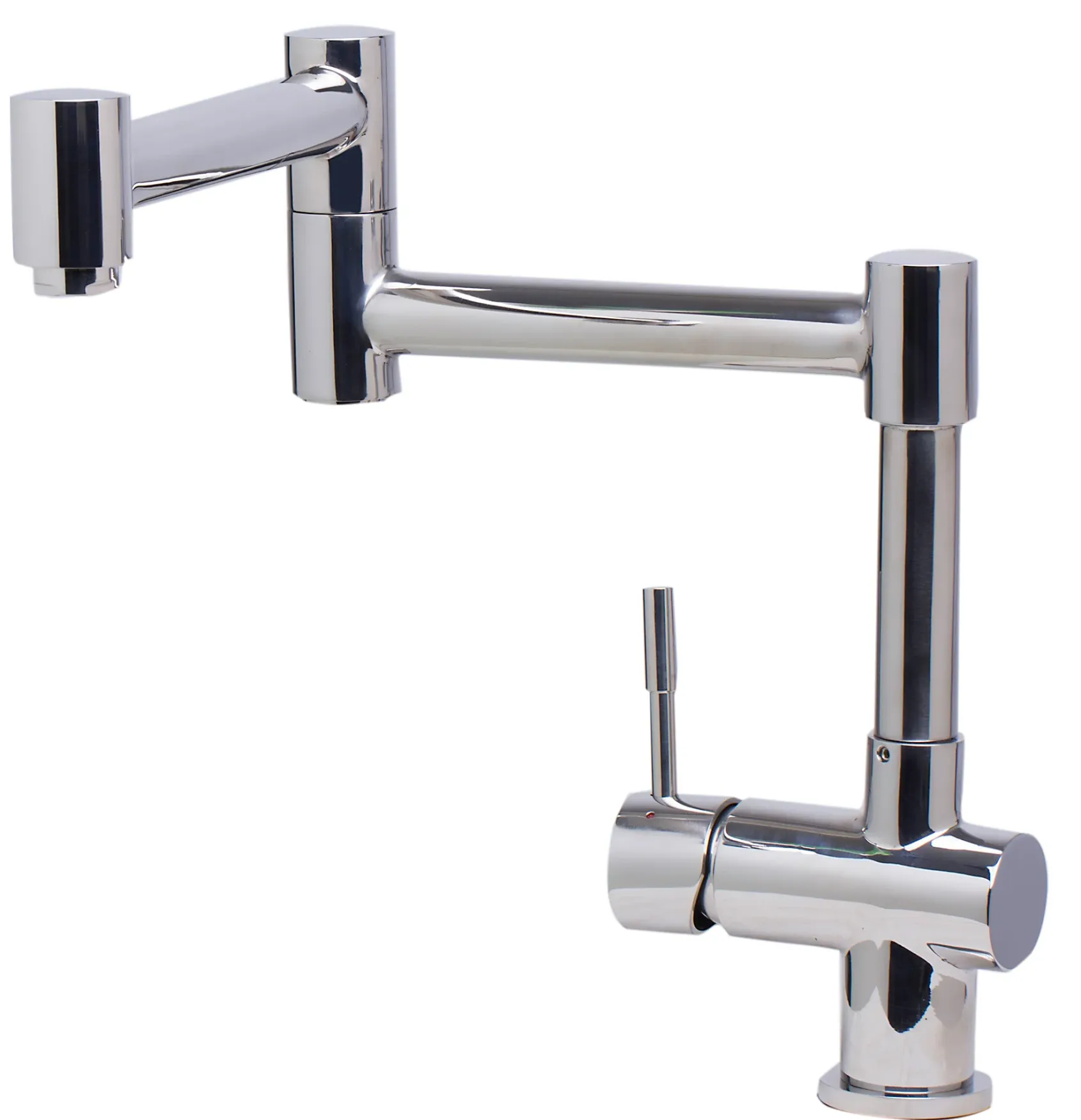 ALFI Solid Polished Stainless Steel Retractable Single Hole Kitchen Faucet, AB2038-PSS