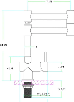 ALFI Solid Polished Stainless Steel Retractable Single Hole Kitchen Faucet, AB2038-PSS