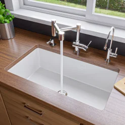 ALFI Solid Polished Stainless Steel Retractable Single Hole Kitchen Faucet, AB2038-PSS