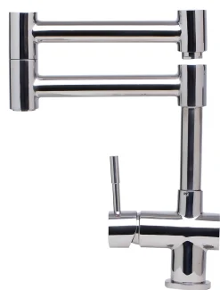 ALFI Solid Polished Stainless Steel Retractable Single Hole Kitchen Faucet, AB2038-PSS