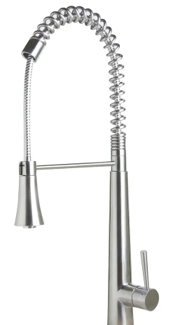 ALFI Solid Stainless Steel Commercial Spring Kitchen Faucet with Pull Down Shower Spray, AB2039S
