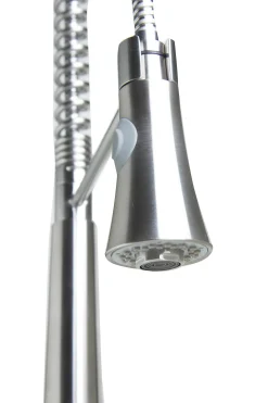 ALFI Solid Stainless Steel Commercial Spring Kitchen Faucet with Pull Down Shower Spray, AB2039S