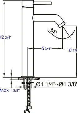 ALFI Tall Brushed Nickel Single Lever Bathroom Faucet, AB1023-BN