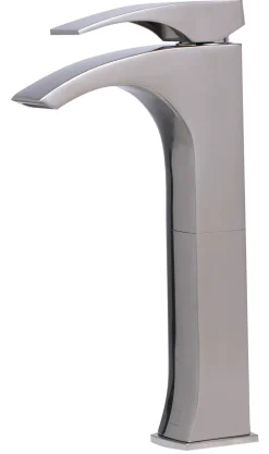 ALFI Tall Brushed Nickel Single Lever Bathroom Faucet, AB1587-BN
