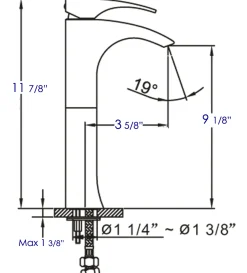 ALFI Tall Brushed Nickel Single Lever Bathroom Faucet, AB1587-BN