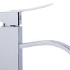 ALFI Tall Polished Chrome Tall Square Body Curved Spout Single Lever Bathroom Faucet, AB1158-PC