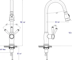 ALFI Traditional Solid Polished Stainless Steel Pull Down Kitchen Faucet, AB2043-PSS