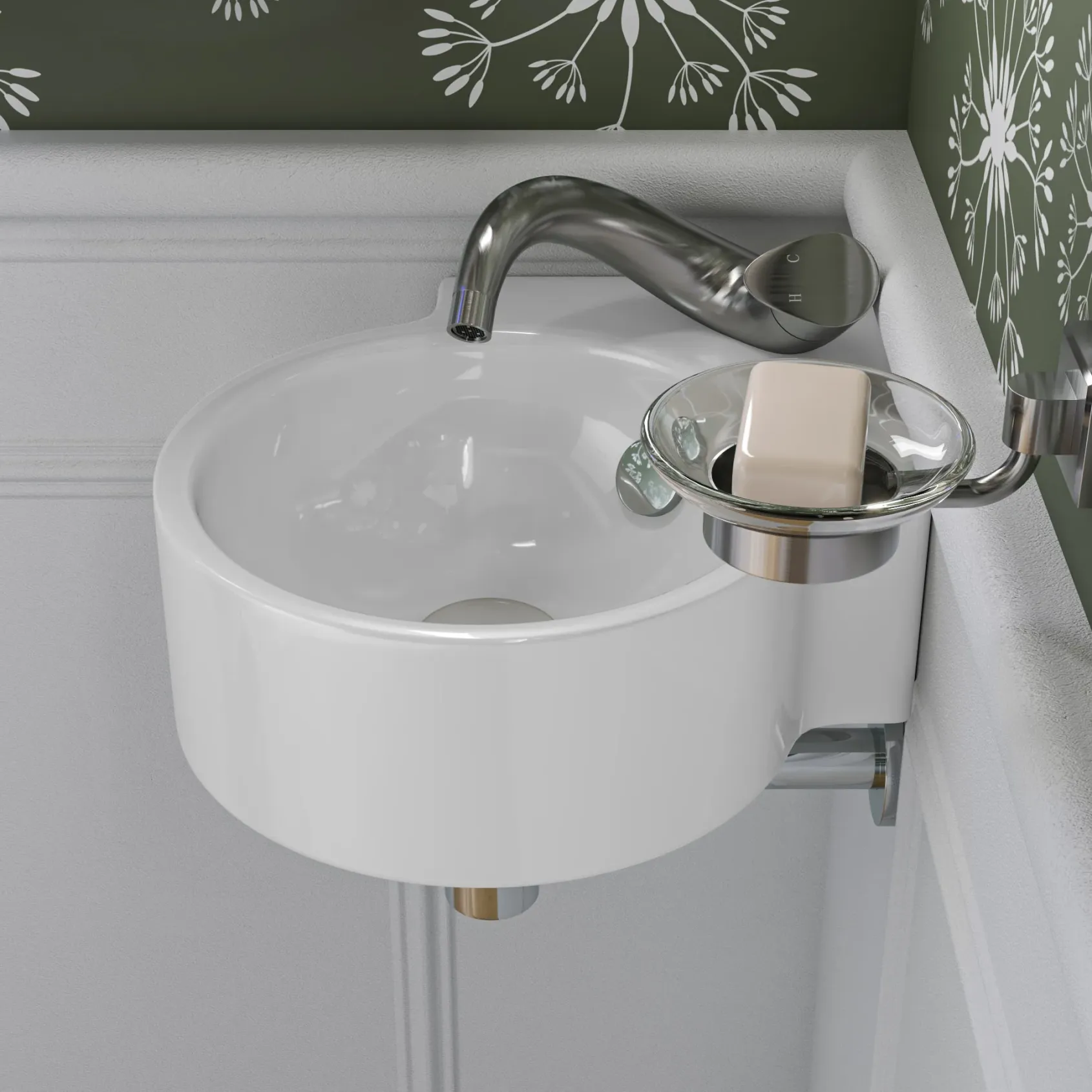 ALFI Wave Brushed Nickel Single Lever Bathroom Faucet, AB1572-BN