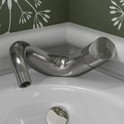 ALFI Wave Brushed Nickel Single Lever Bathroom Faucet, AB1572-BN
