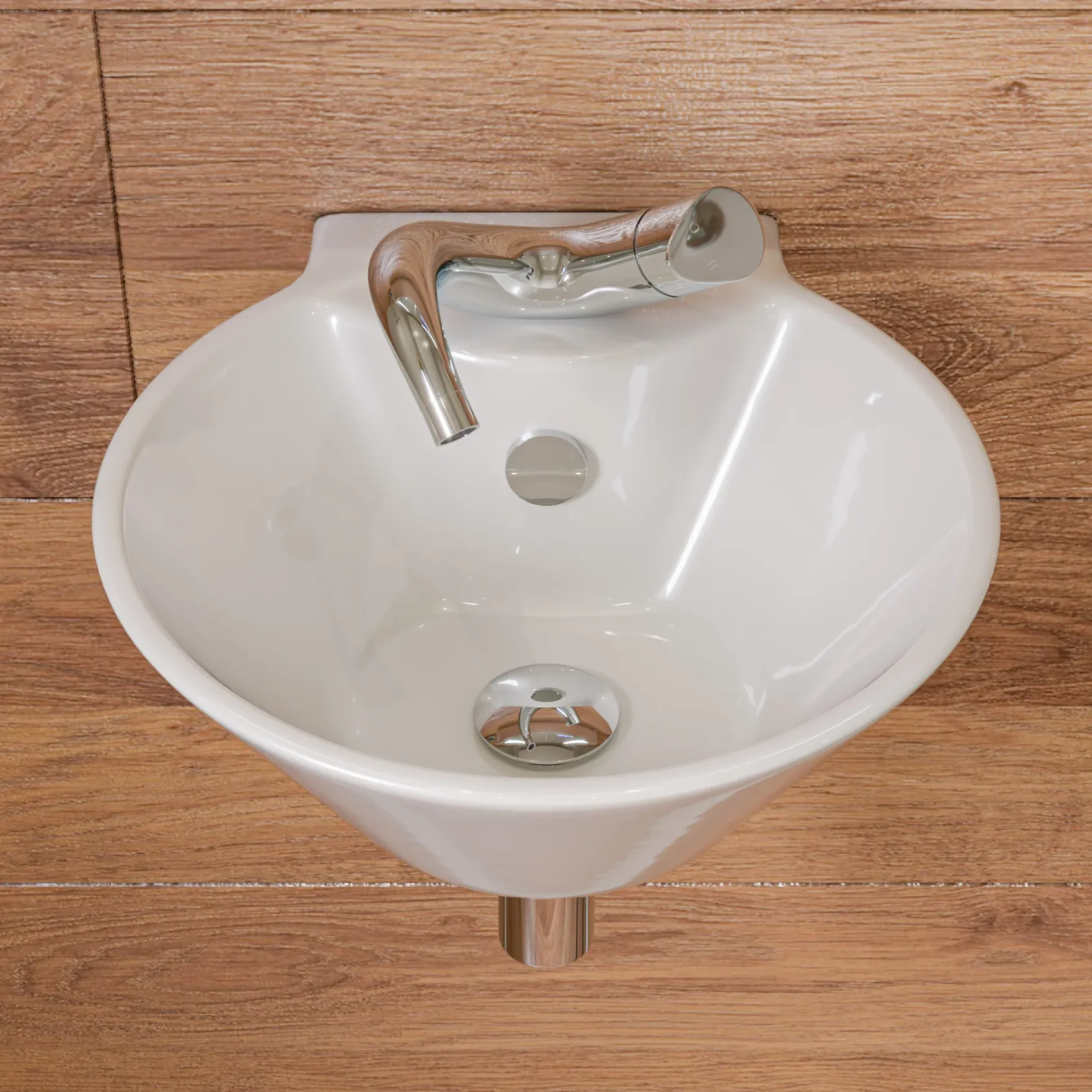 ALFI Wave Polished Chrome Single Lever Bathroom Faucet, AB1572-PC