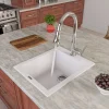 ALFI White 17" Drop-In Rectangular Granite Composite Kitchen Prep Sink, AB1720DI-W