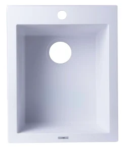 ALFI White 17" Drop-In Rectangular Granite Composite Kitchen Prep Sink, AB1720DI-W