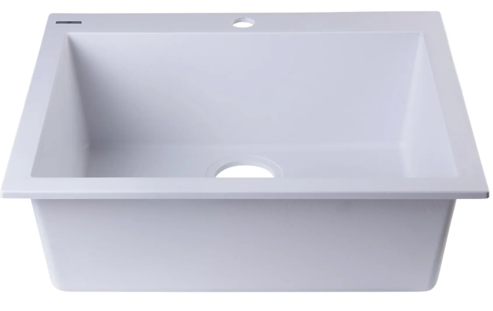 ALFI White 24" Drop-In Single Bowl Granite Composite Kitchen Sink, AB2420DI-W